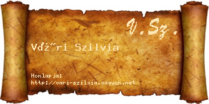 Vári Szilvia névjegykártya