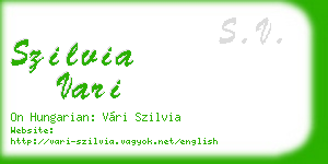 szilvia vari business card