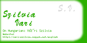 szilvia vari business card